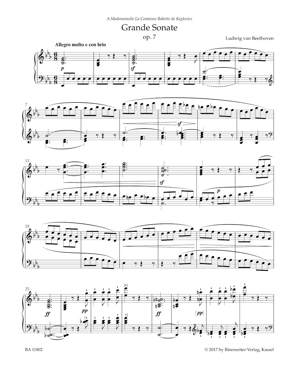 Beethoven Grande Sonate for Pianoforte E-flat major op. 7