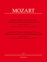 Mozart Fantasie in G minor and Fuga in G major, Sonata Movement (Grave and Presto) in B-flat major for two Pianos K. Anh. 32, K. Anh. 45, K. Anh. 42