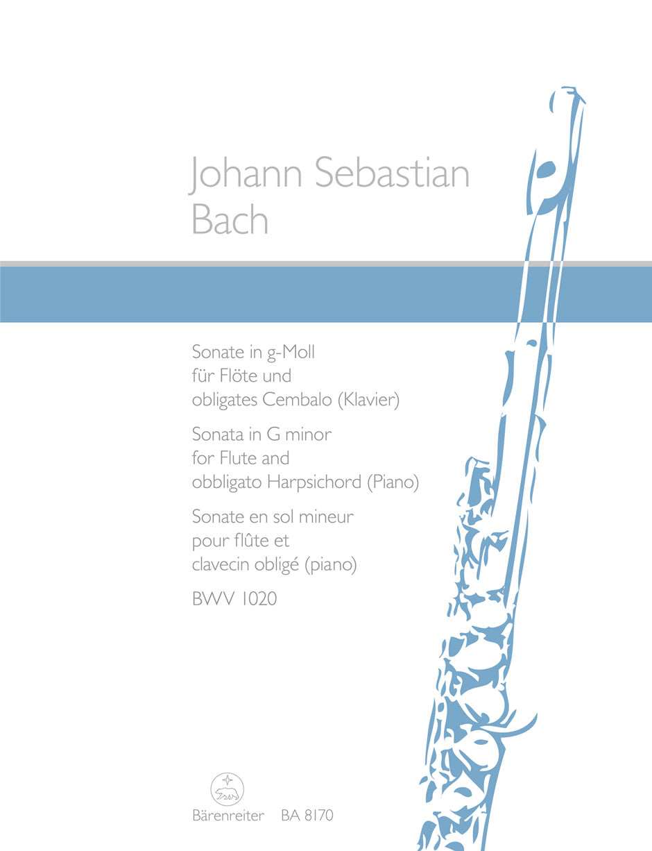 Bach Sonata for Flute and obbligato harpsichord (piano) G minor BWV 1020