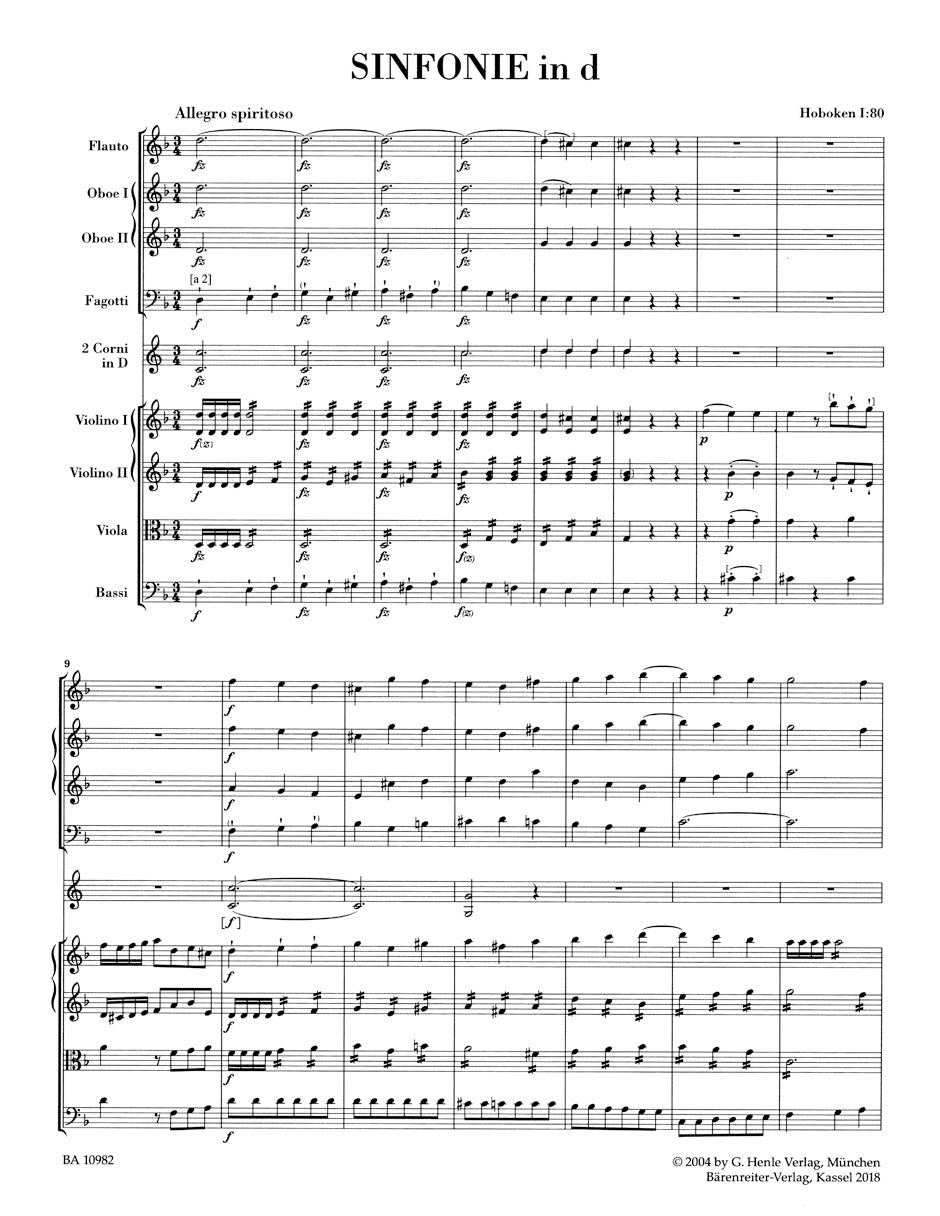 Haydn Symphony 80 d-Moll Hob. I:80