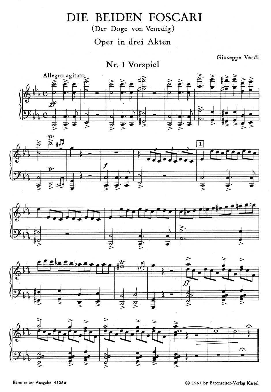 Verdi Die beiden Foscari - Der Doge von Venedig - I due Foscari -Oper in 3 Akten-