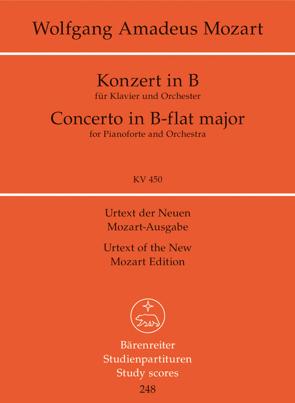 Mozart Piano Concerto B-flat major K. 450 -Concerto for Piano and Orchestra- (Study Score)