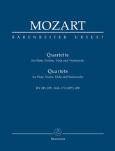 Mozart Quartets for Flute, Violin, Viola and Violoncello