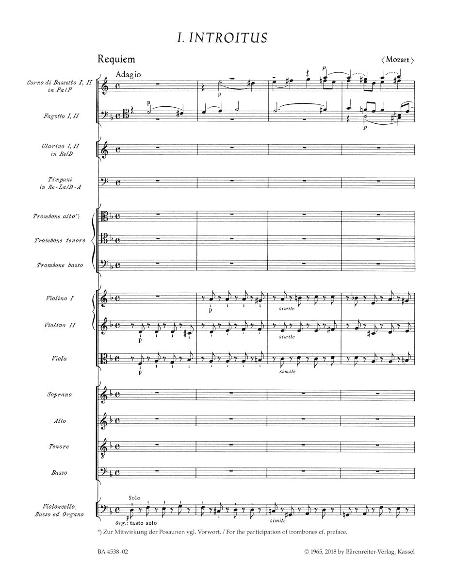 Mozart Requiem K. 626 - completed by Franz Xaver Süssmayr, in its traditional form - Full Score