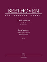 Beethoven Two Sonatas for Pianoforte E major, G major op. 14