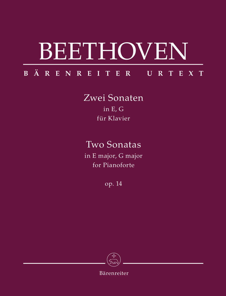 Beethoven Two Sonatas for Pianoforte E major, G major op. 14