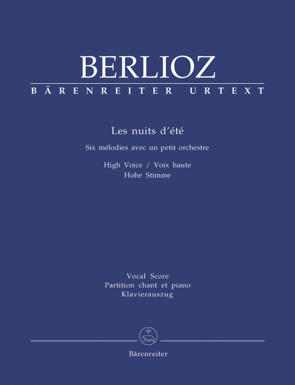 Berlioz Les nuits d'été for Solo Voice and Orchestra op. 7 Hol. 81B -Six Melodies- (Second version)