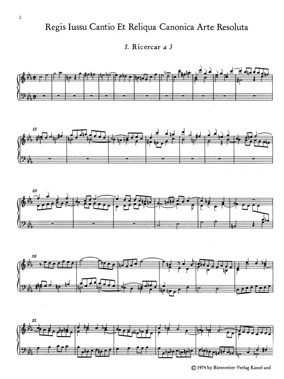 Bach Musical Offering BWV 1079 Study Score