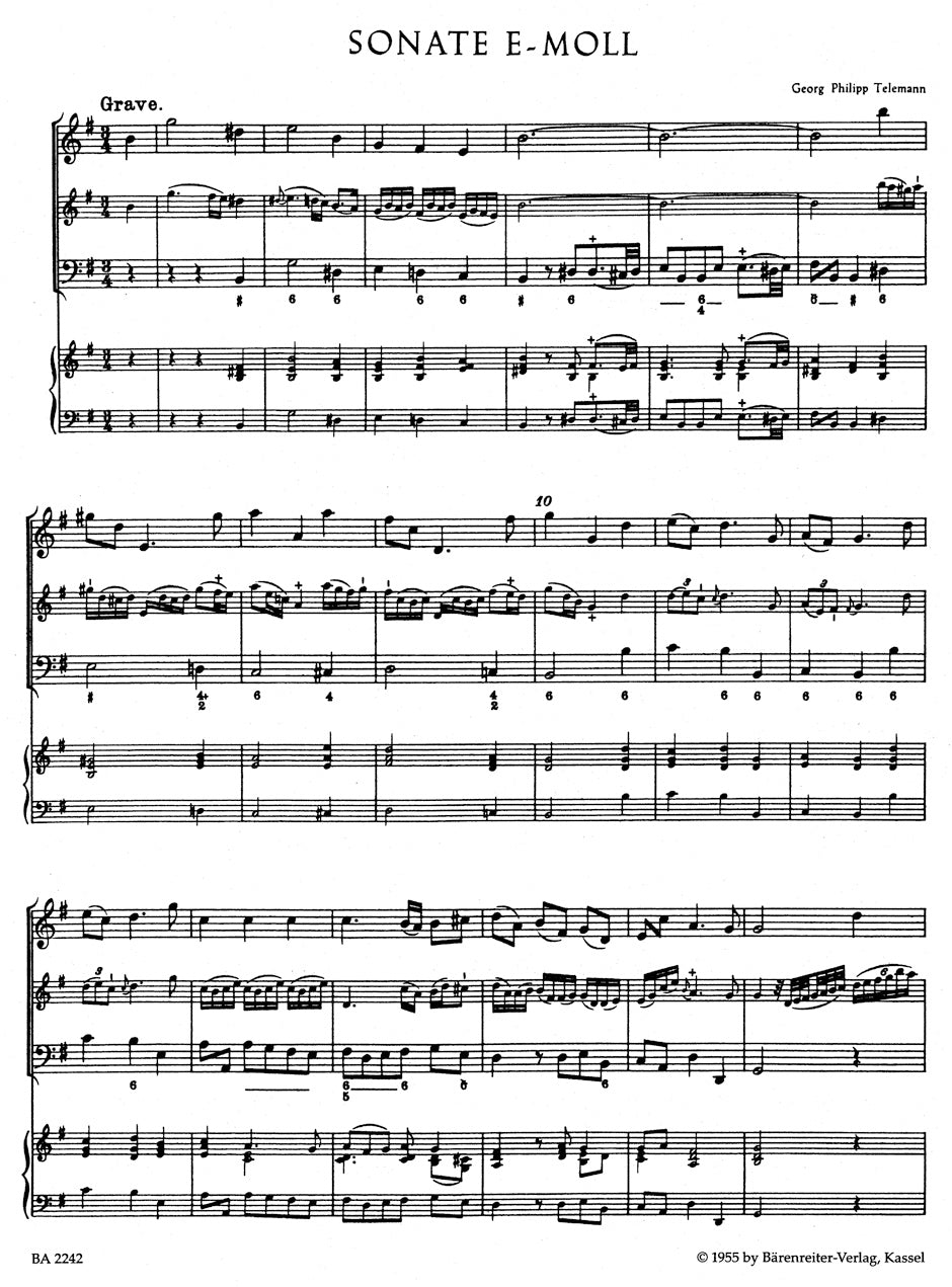 Telemann Twelve Methodical Sonatas for Violin (Flute) and Bc (Volume 2)