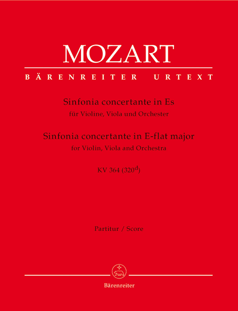 Mozart Sinfonia concertante for Violin, Viola and Orchestra E-flat major K. 364 (320d)