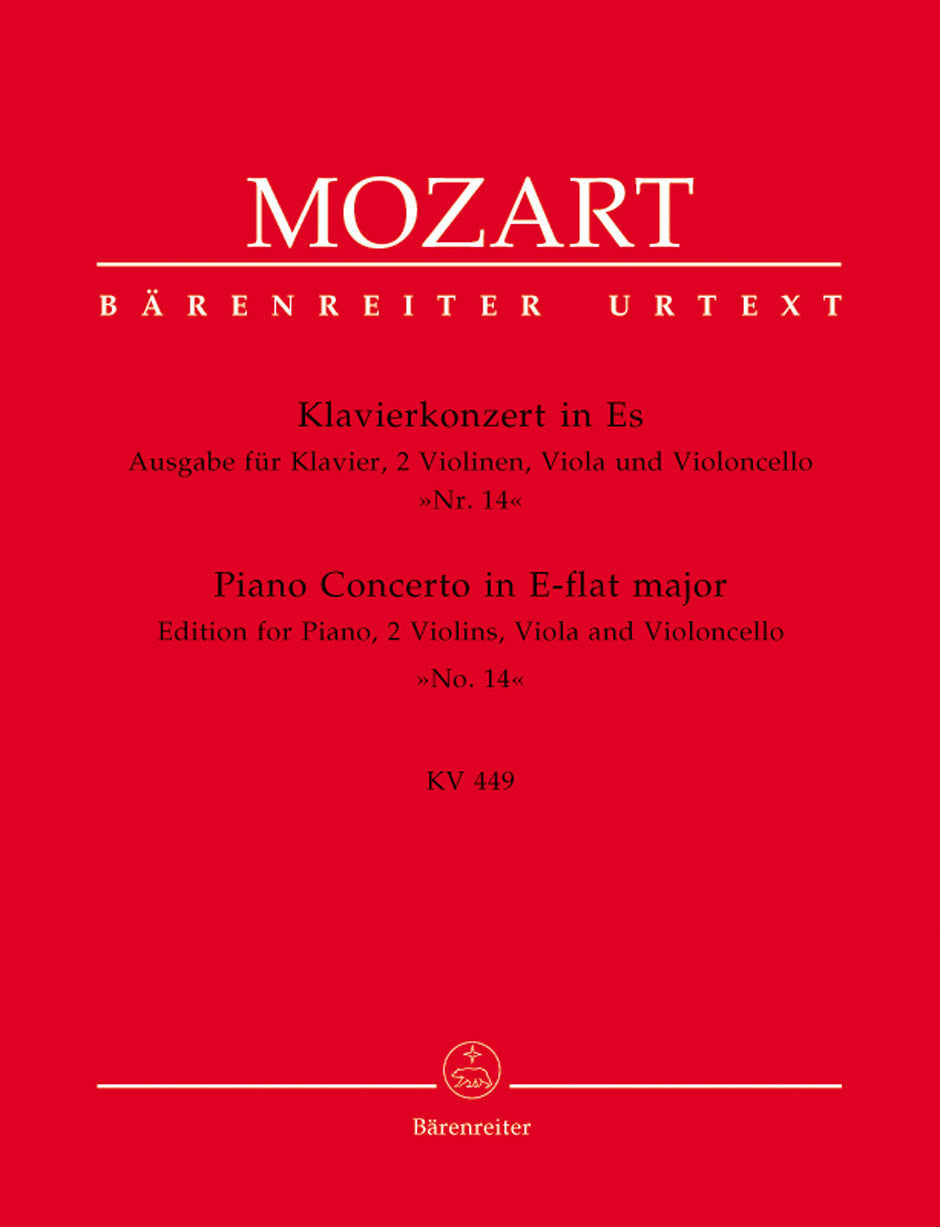 Mozart Concerto No 14 in E flat major K 449 - Version for Piano and String Quartet