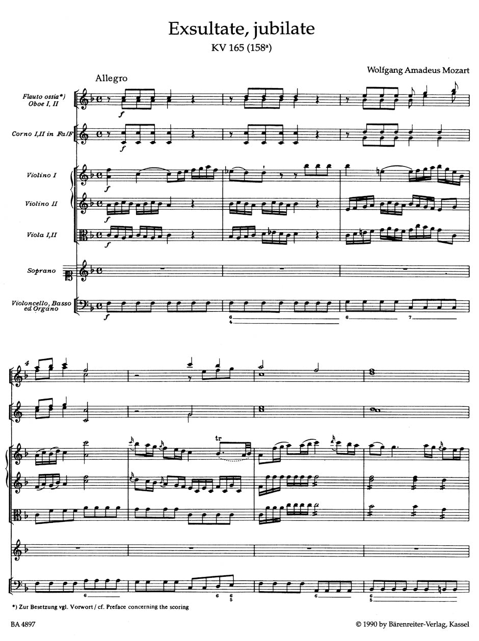 Mozart Exsultate, jubilate K. 165 (158a) -Motet-