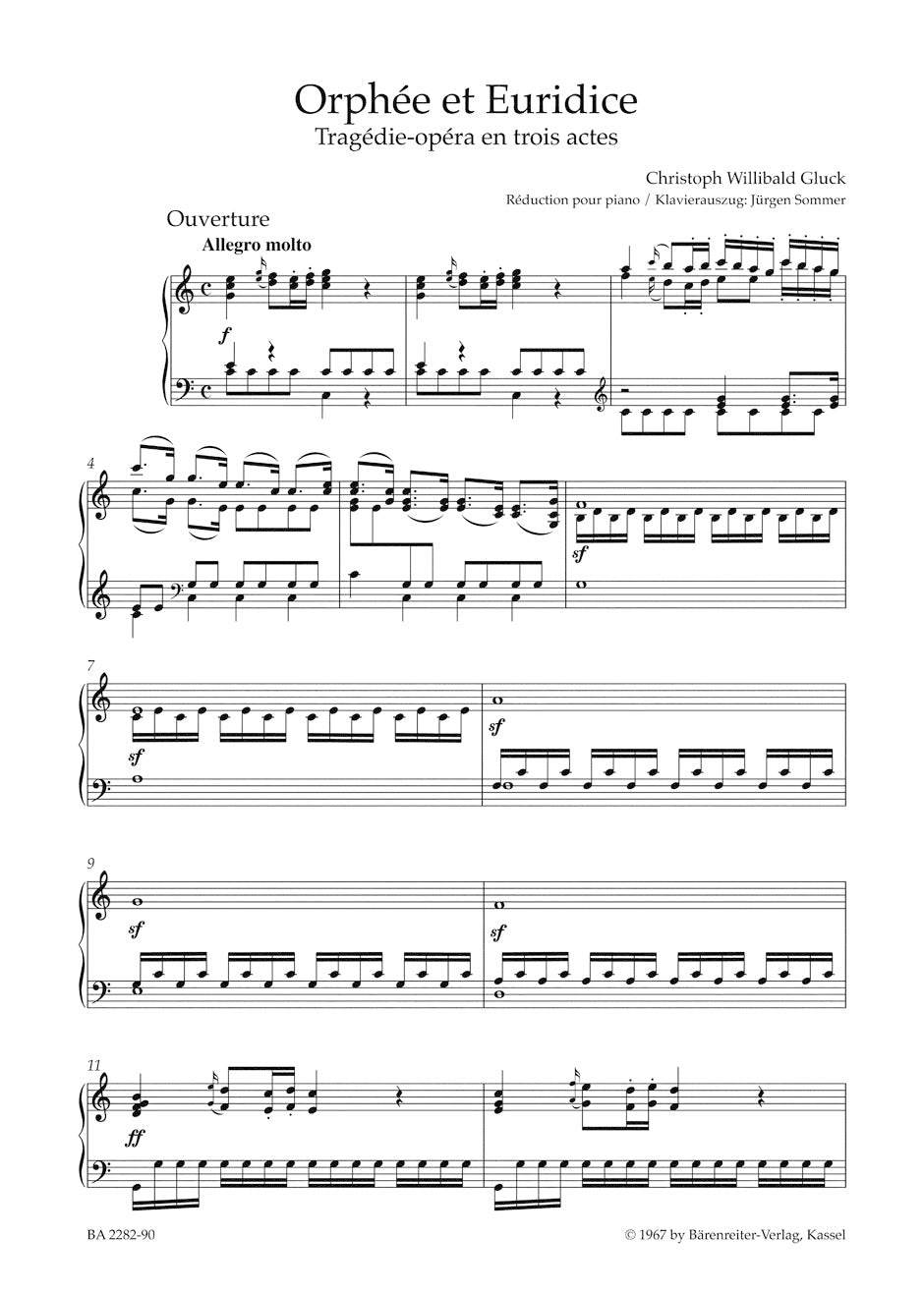 Gluck Orphée et Euridice -Tragédie-opéra (Drame héro´que) in three acts- (Paris Version 1774)