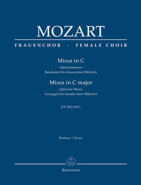 Mozart Missa C major K. 220 (196b) "Sparrow Mass" (Arranged for female choir SMezAA)