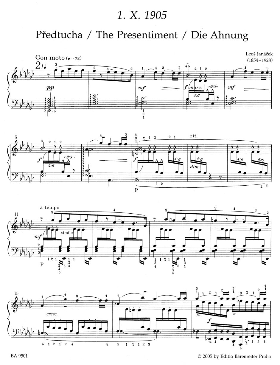 Janacek 1. X. 1905 for Piano "Sonata"