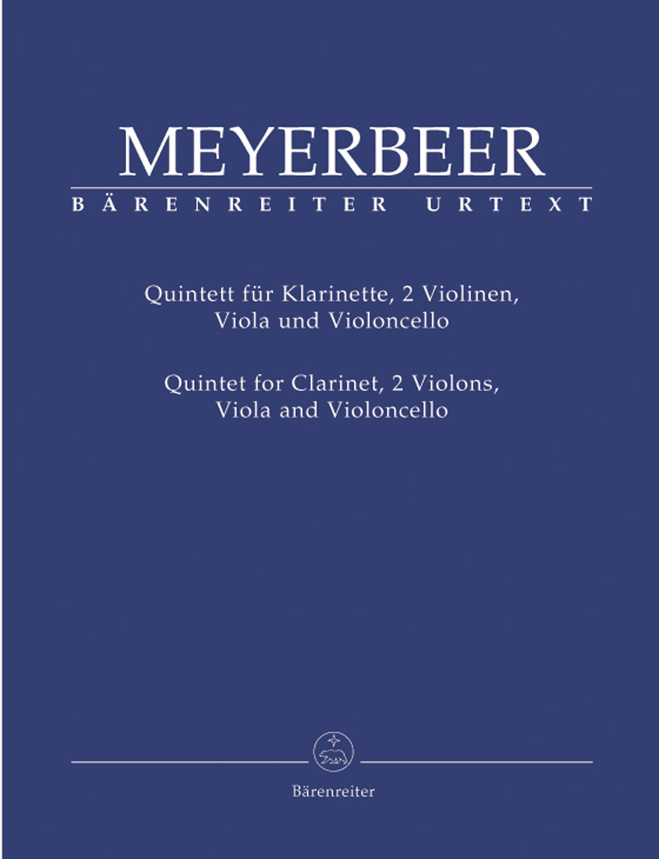 Meyerbeer Quintet in E flat major for Clarinet, 2 Violins, Viola and Violoncello