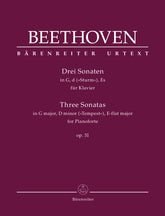 Beethoven Three Sonatas for Pianoforte G major, D minor, E-flat major op. 31