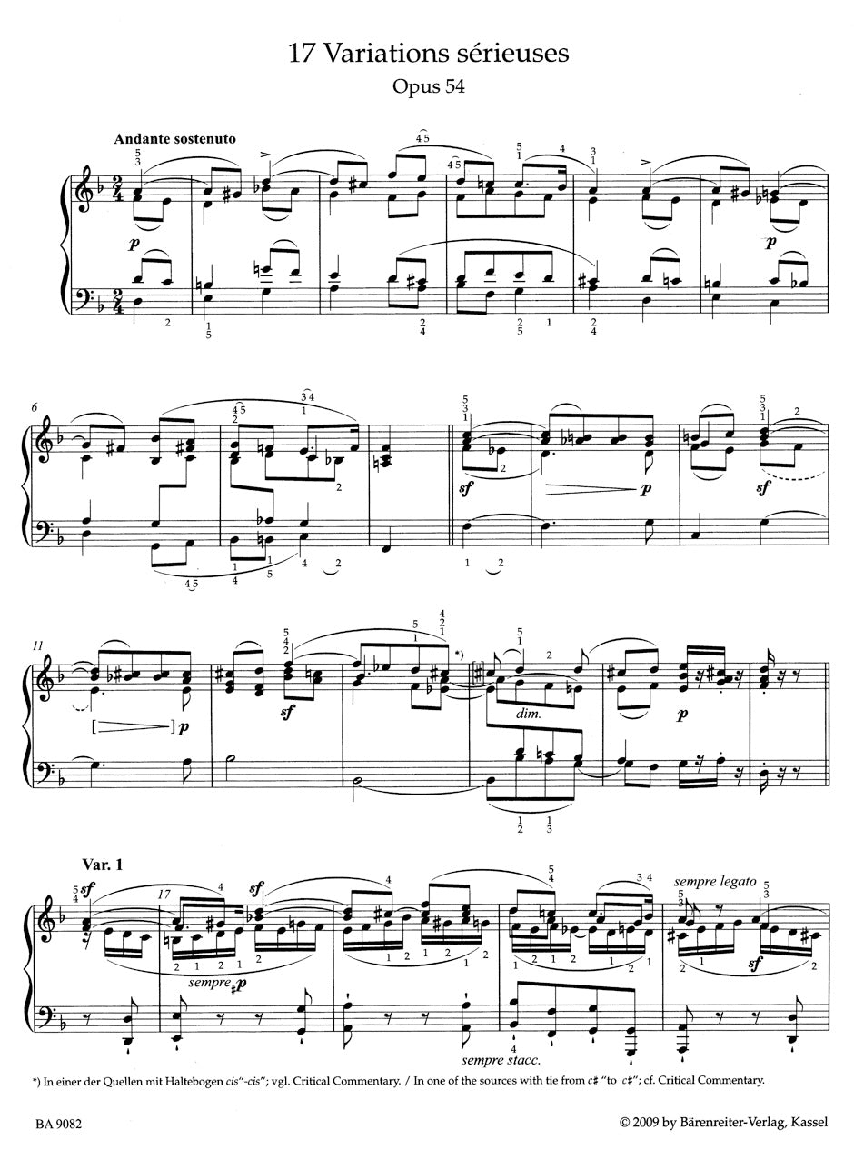 Mendelssohn Variations for Piano