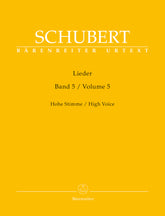 Schubert Lieder, Volume 5 (High Voice)