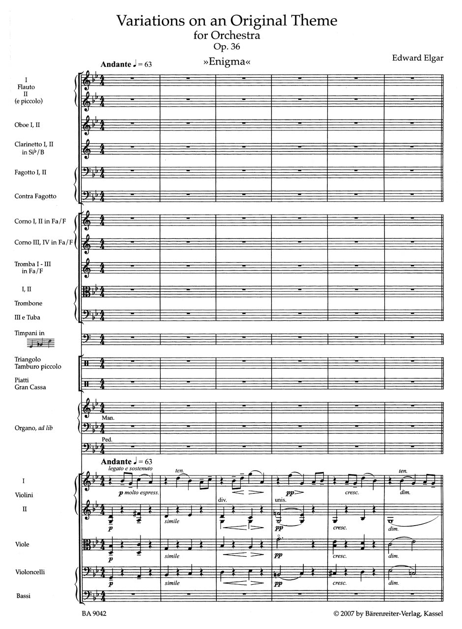 Elgar Variations on an Original Theme for Orchestra op. 36 "Enigma"