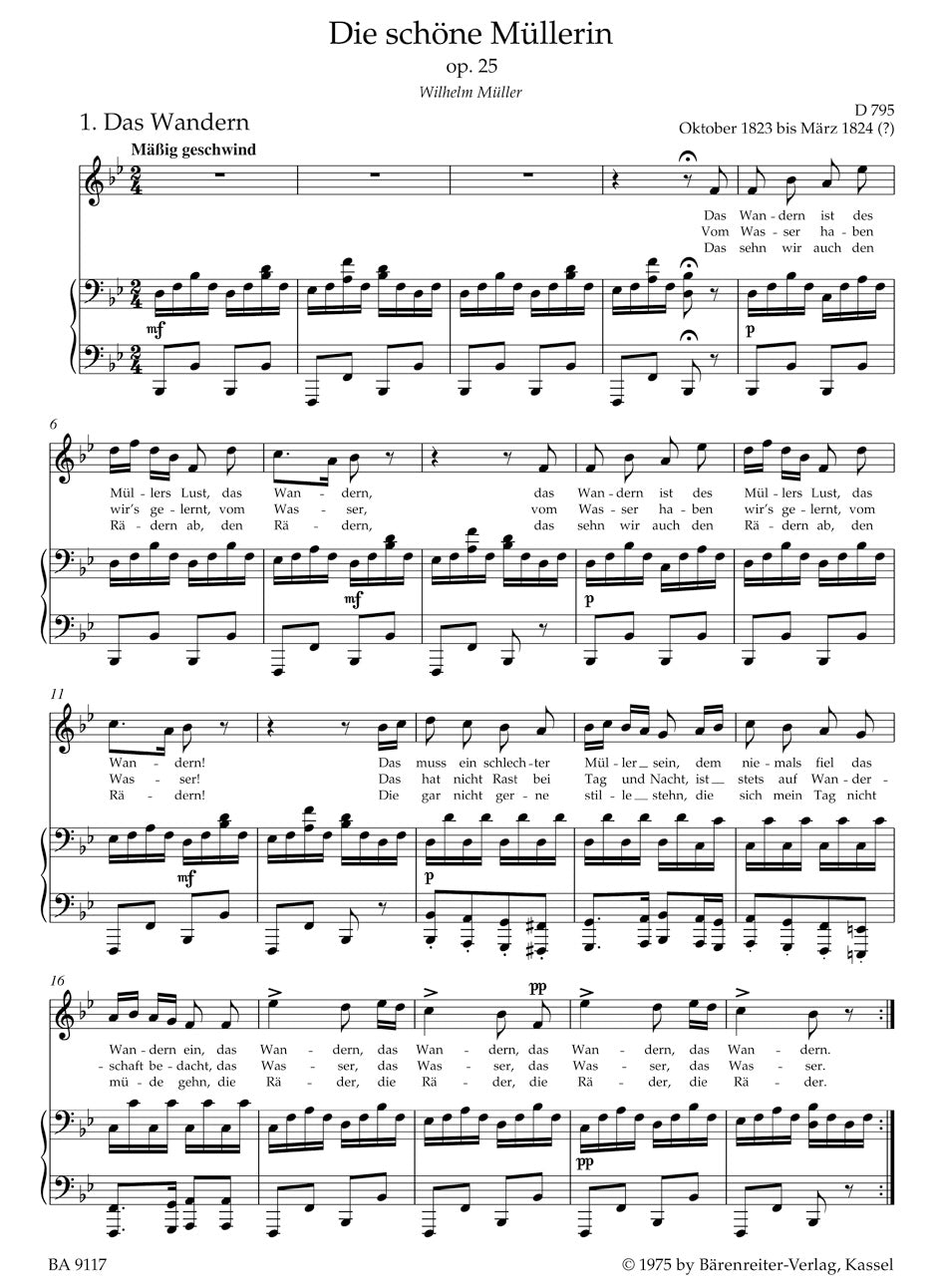 Schubert Die schöne Müllerin op. 25 D 795 (High Voice)