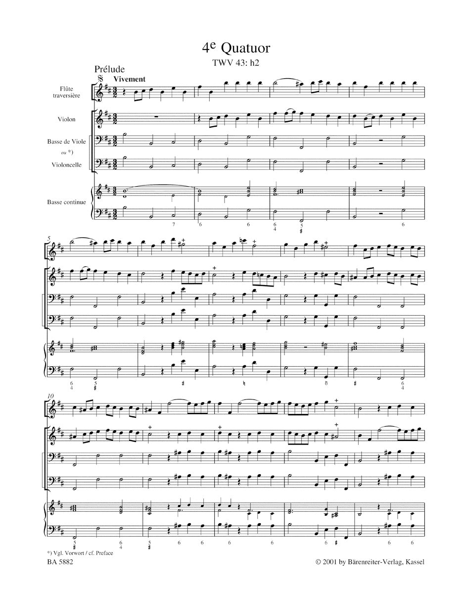 Telemann Nouveaux Quatuors en Six Suites Volume 2