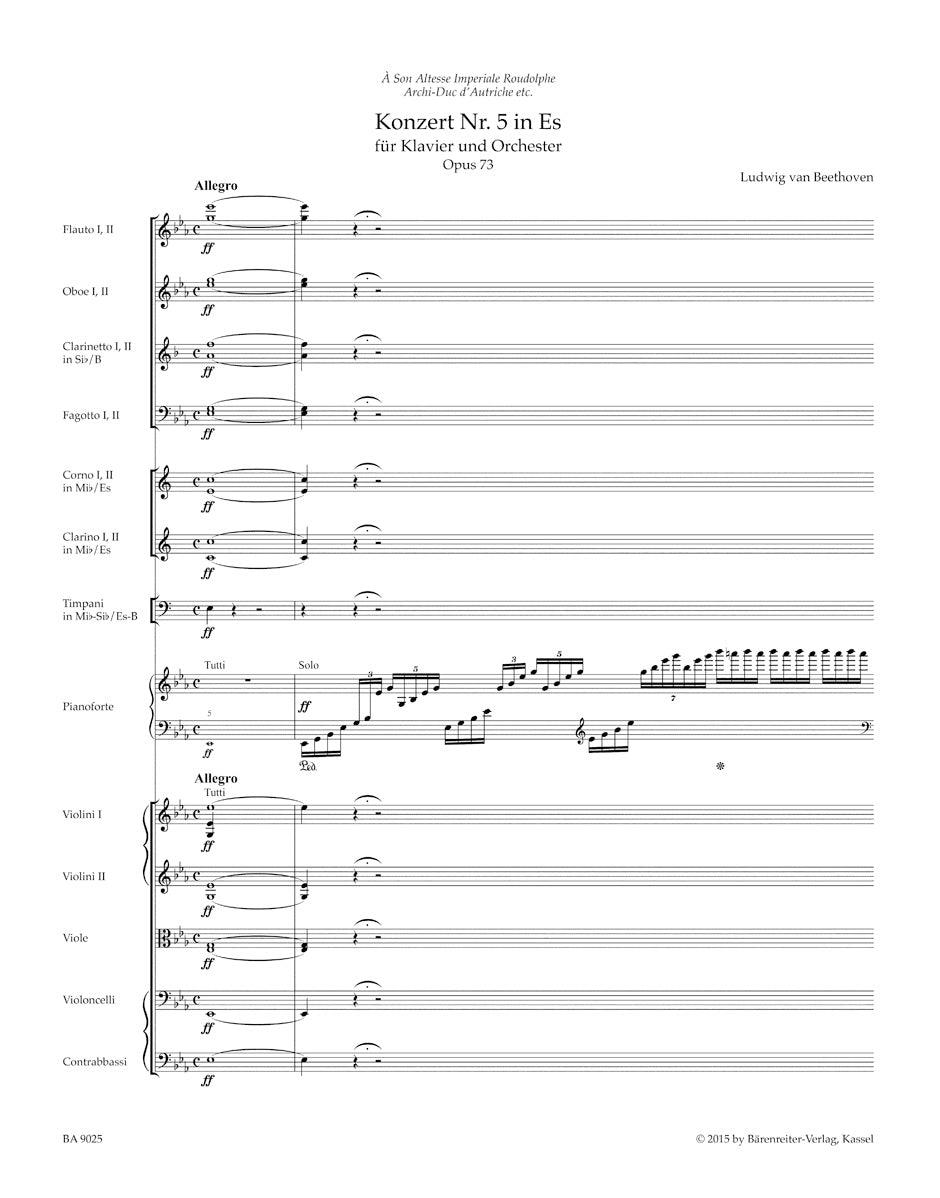 Beethoven Concerto for Pianoforte and Orchestra Nr. 5 E-flat major op. 73 Full score