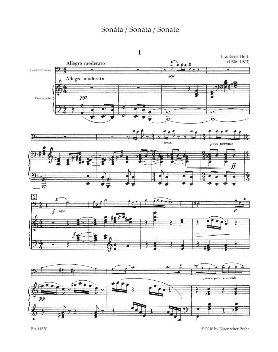 Hertl Sonata for Double Bass and Piano