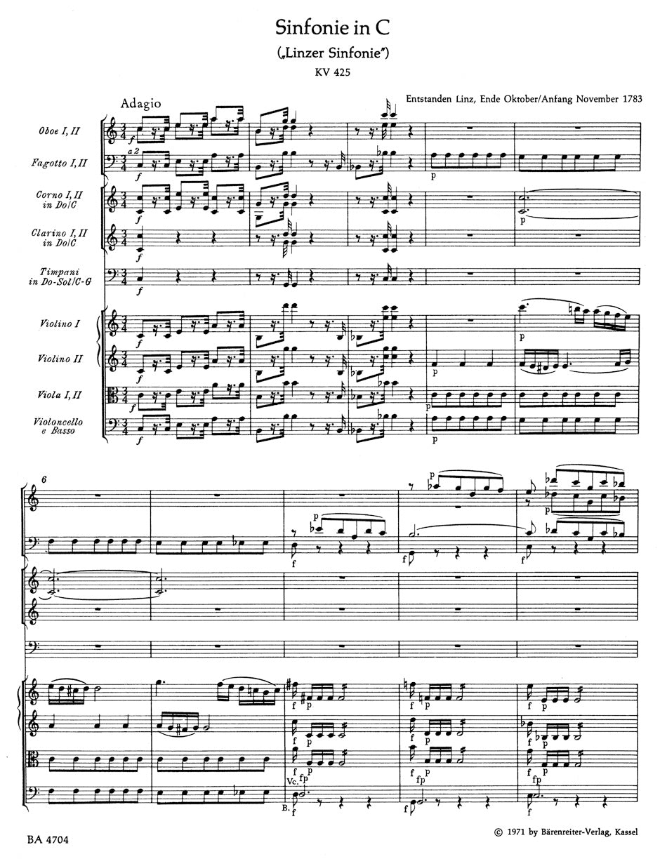 Mozart Symphony Nr. 36 C major K. 425 "Linz Symphony"