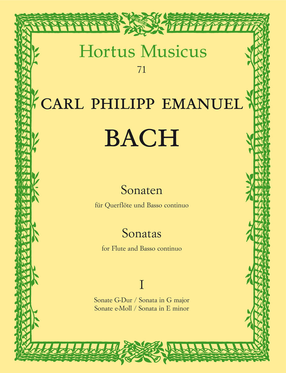 C.P.E. Bach Sonatas for Flute and Basso continuo (Volume 1)