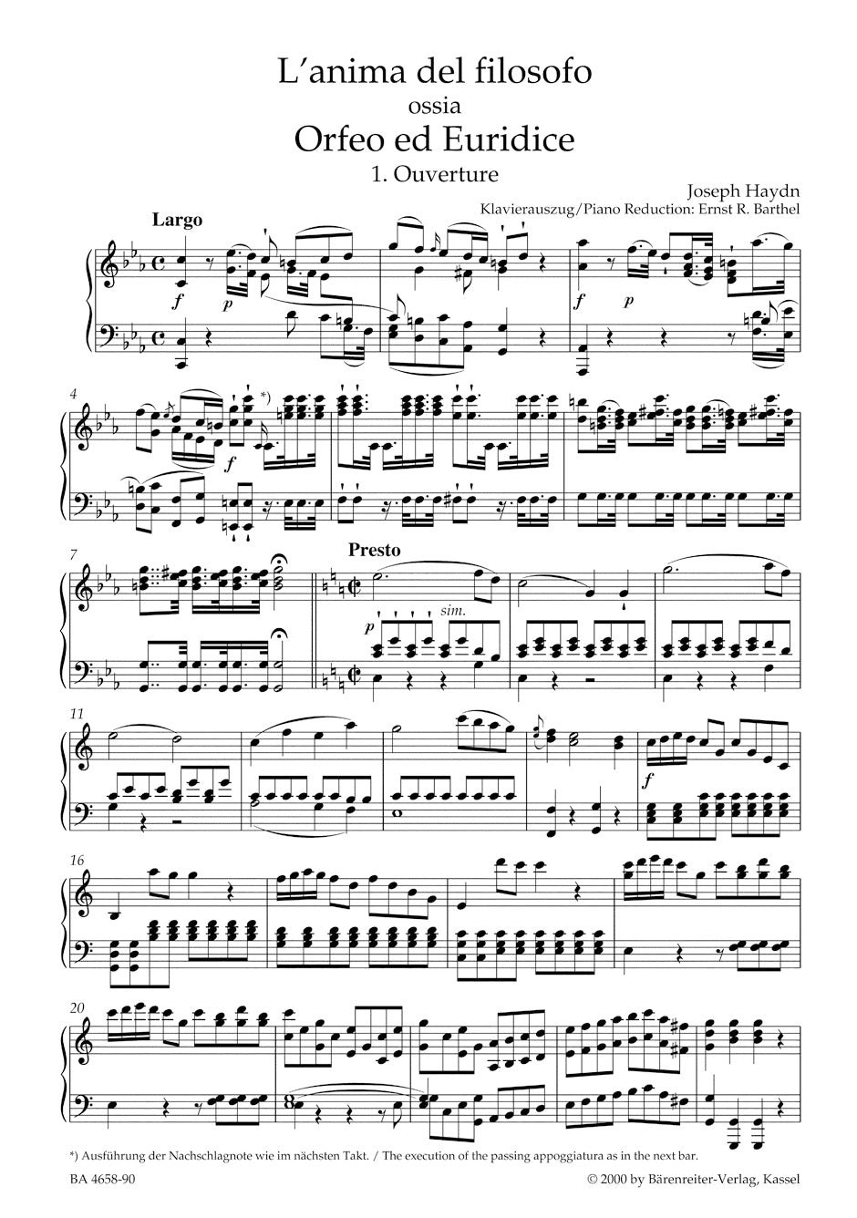 Haydn L'anima del filosofo ossia Orfeo ed Euridice (Die Seele des Philosophen oder Orpheus und Eurydike) Hob.XXVIII:13 -Dramma per musica-
