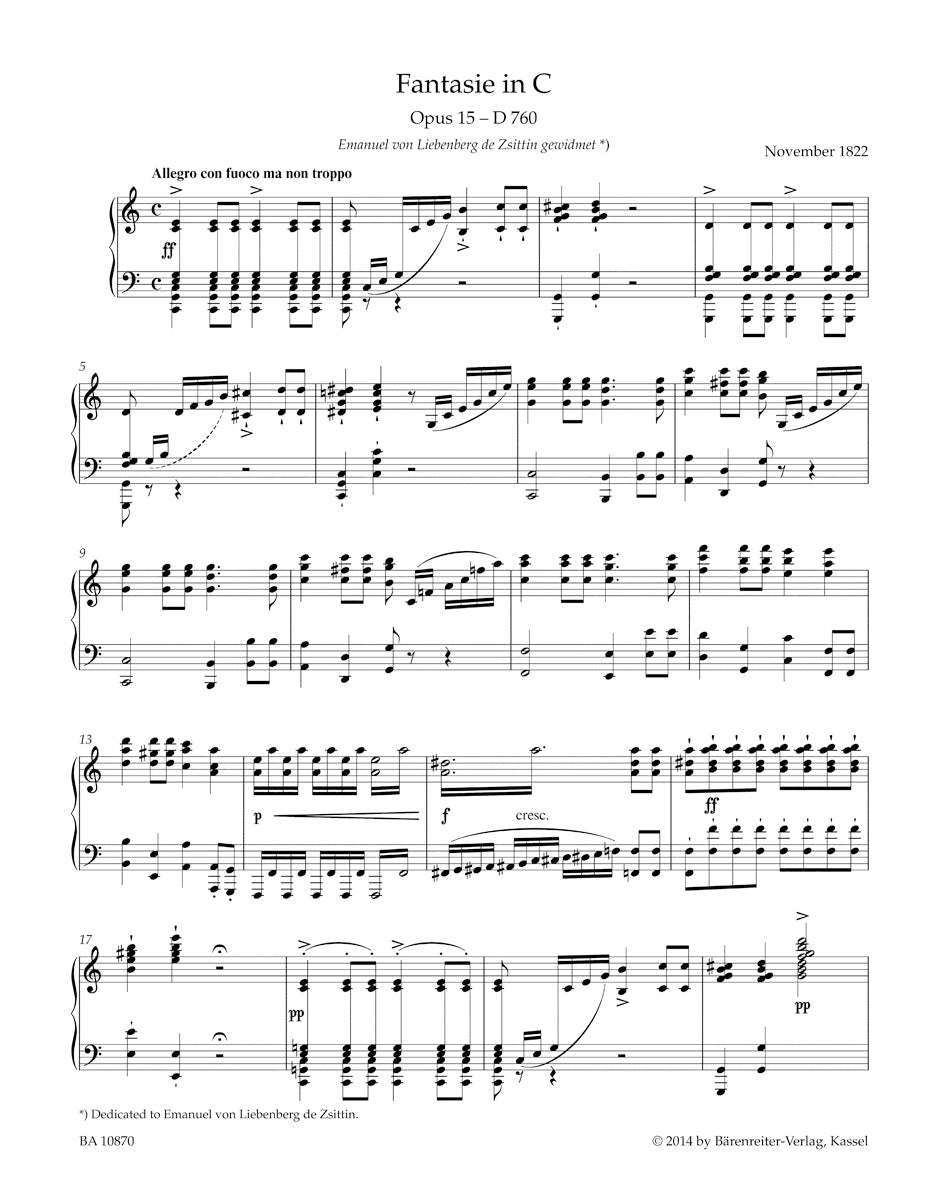 Schubert Fantasy for Piano C major op. 15 D 760 "Wanderer Fantasy"