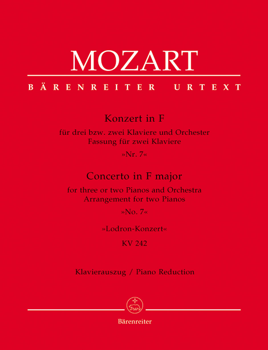 Mozart Concerto for three or Two Pianos and Orchestra Nr. 7 F major K. 242 "Lodron Concerto" (arranged by Woodfull-Harris)