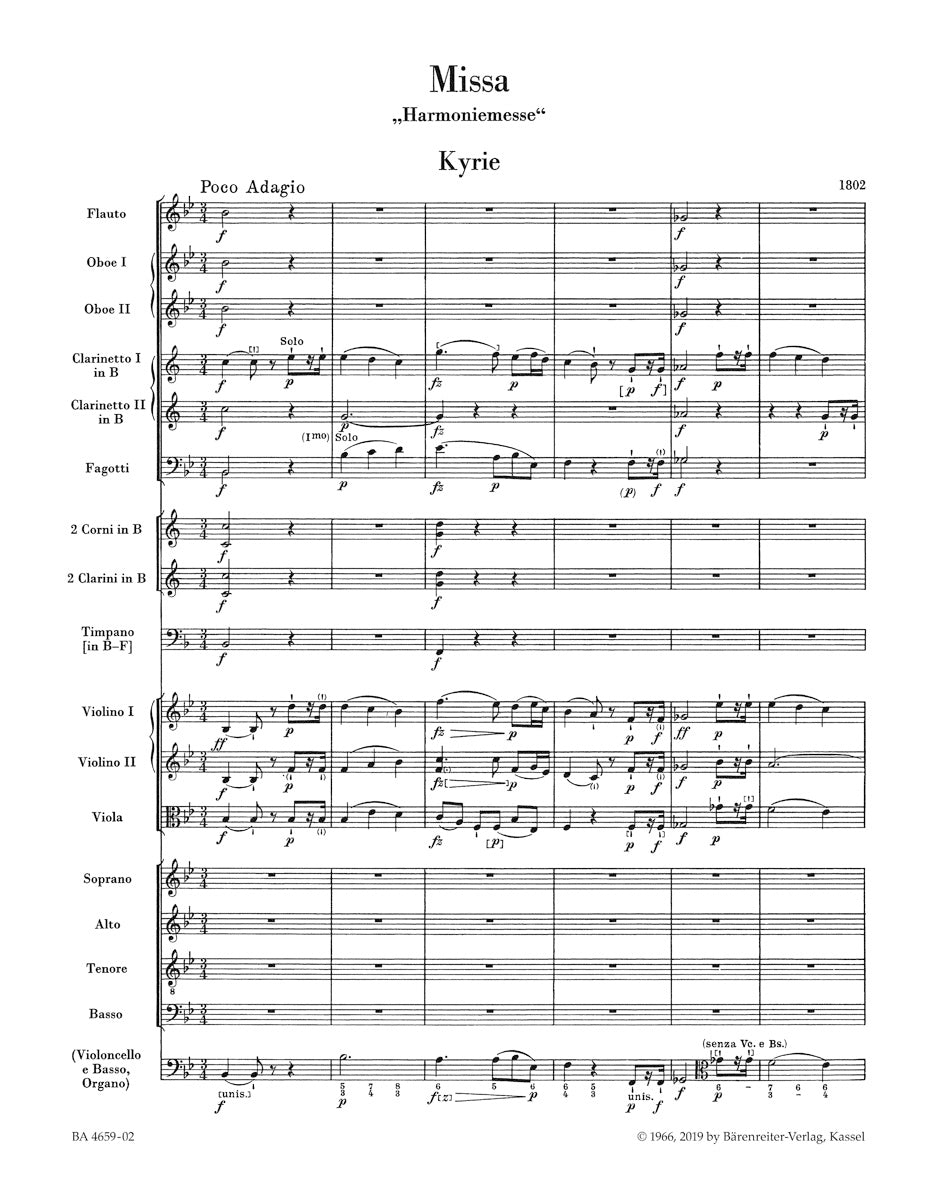 Haydn Missa in B-flat major Hob.XXII:14 "Harmony Mass"