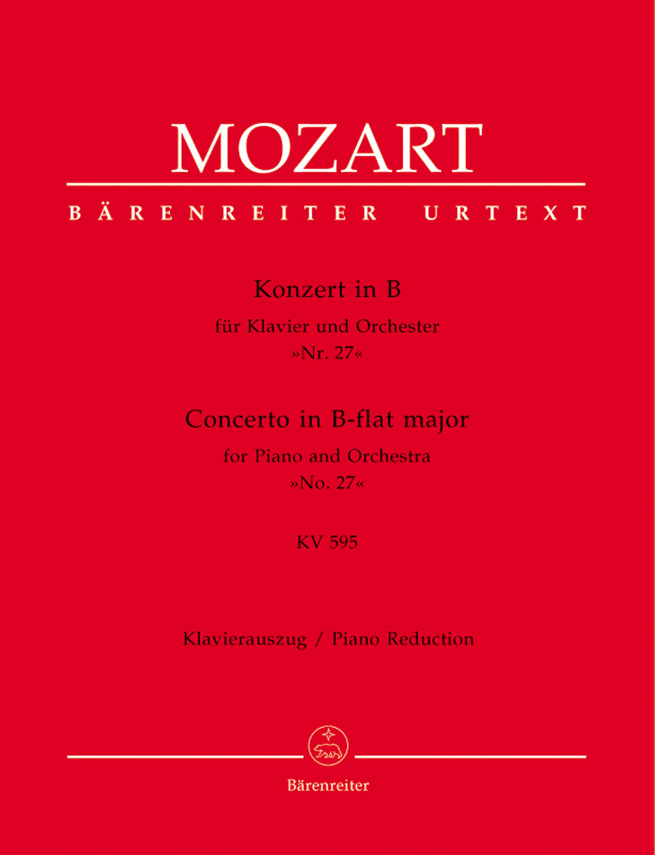 Mozart Concerto for Piano and Orchestra Nr. 27 B-flat major K. 595 (Piano Reduction)