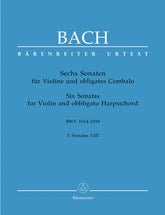 Bach Six Sonatas for Violin and Obbligato Harpsichord BWV 1014-1016 Volume 1