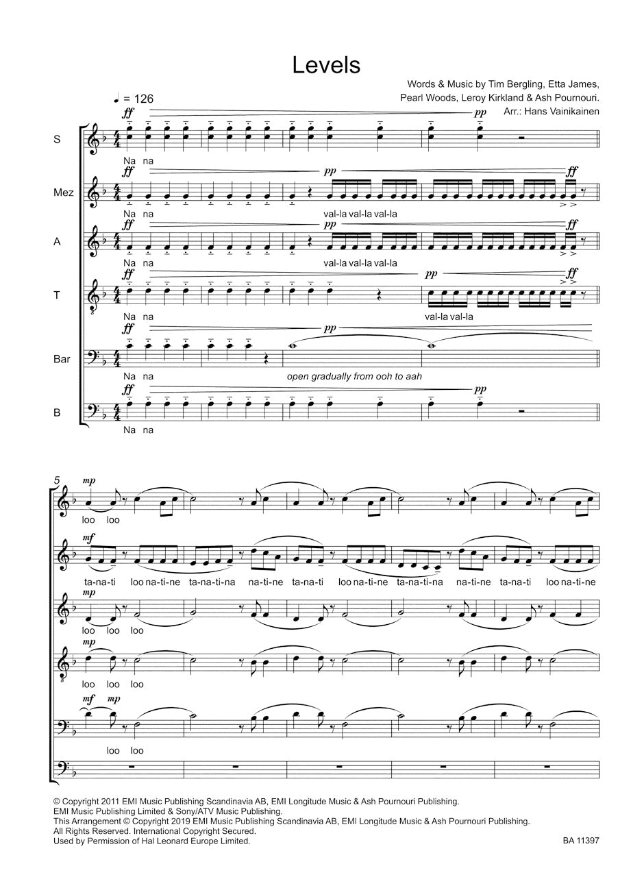 Levels (Arranged for Mixed Choir (SMezATBarB))