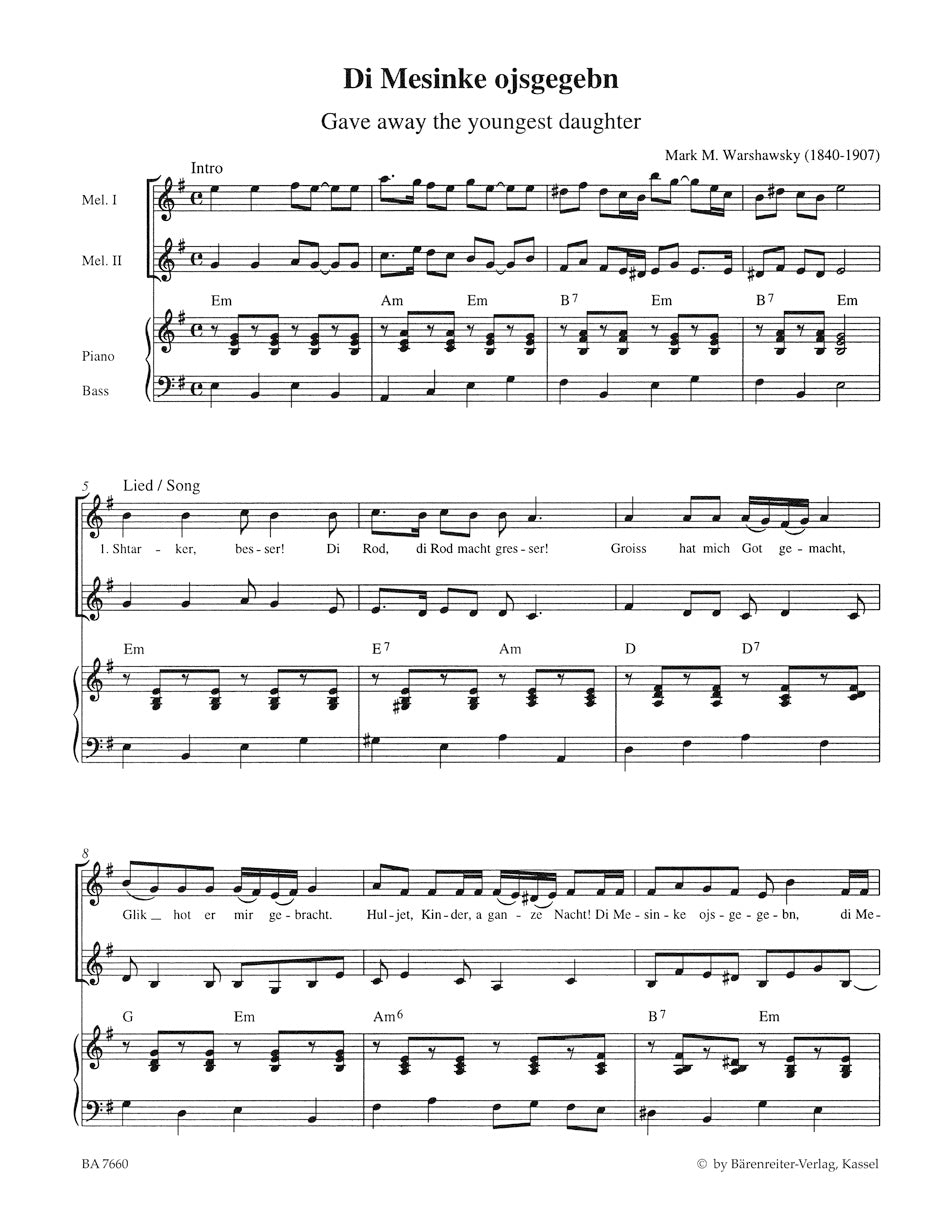 Klezmer - 12 Arrangements for Variable Instrumentation