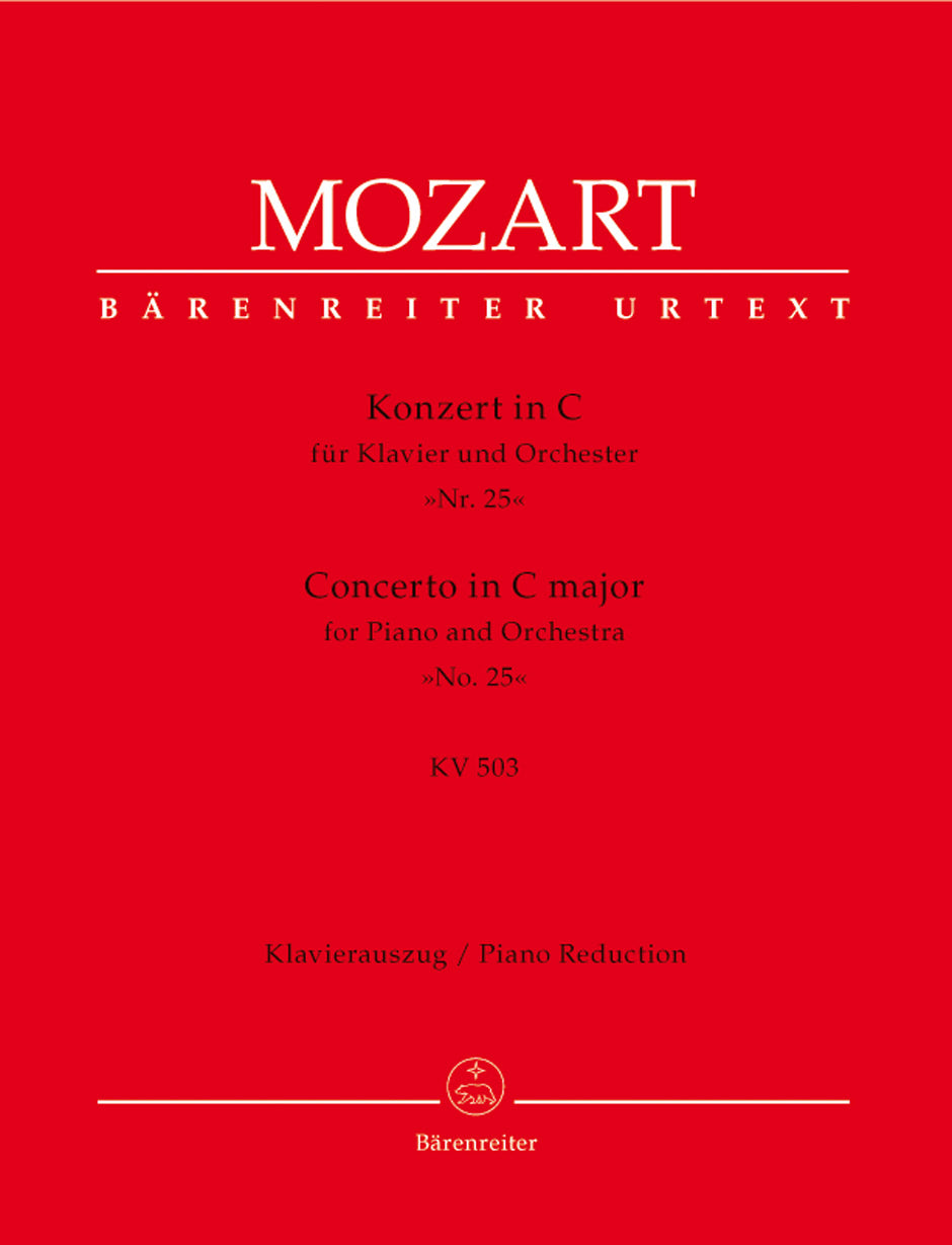 Mozart Concerto for Piano and Orchestra No. 25 C major K. 503 (Piano Reduction)