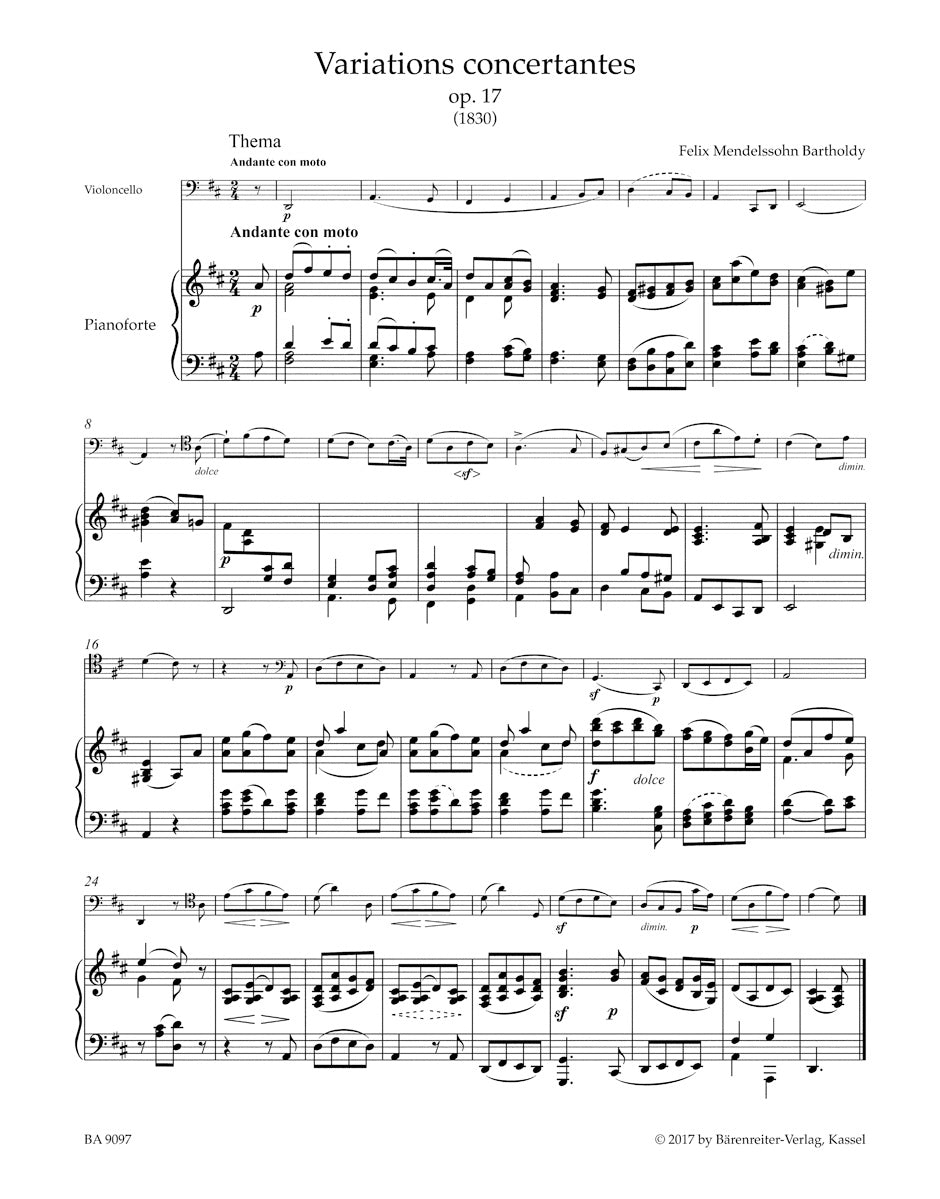 Mendelssohn Complete Works for Violoncello and Pianoforte (Volume 2)