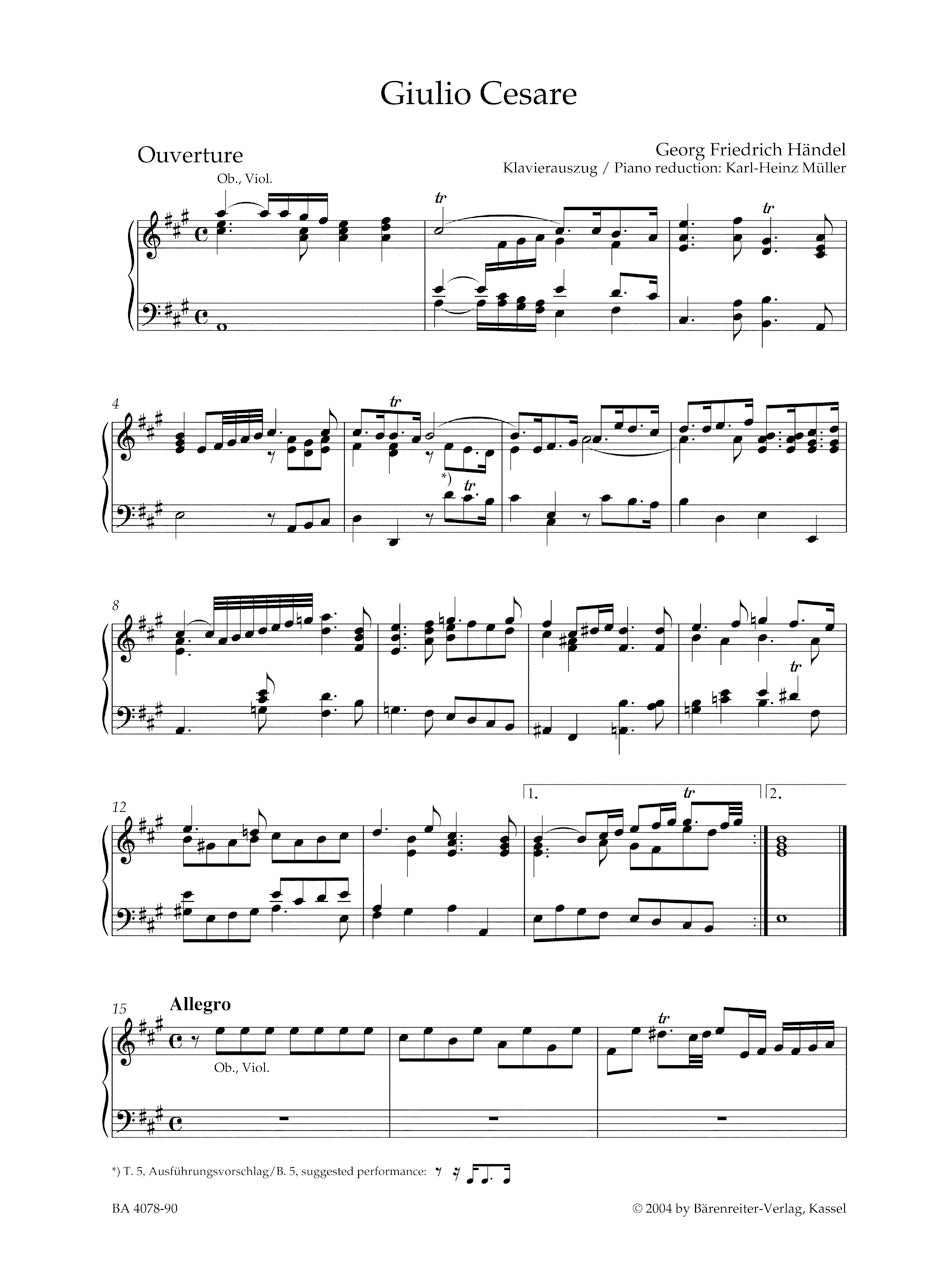 Handel Giulio Cesare in Egitto HWV 17 -Opera in three acts-