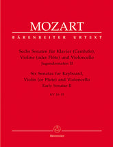 Mozart Six Sonaten für Klavier (Cembalo), Violine (Flöte) und Violoncello -Jugendsonaten II- (Klaviertrios)