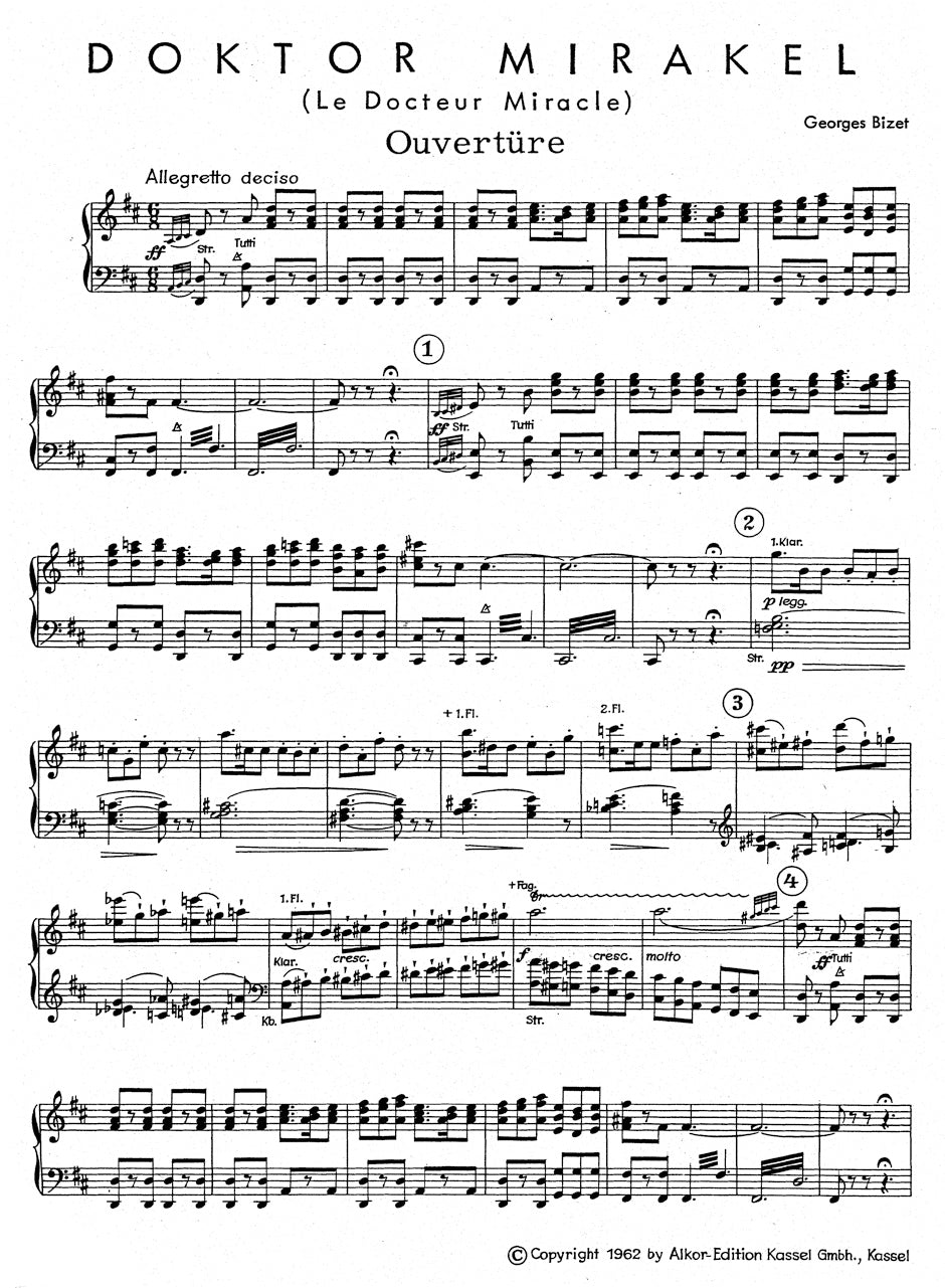 Bizet Doktor Mirakel -Opéra buffa in einem Akt-