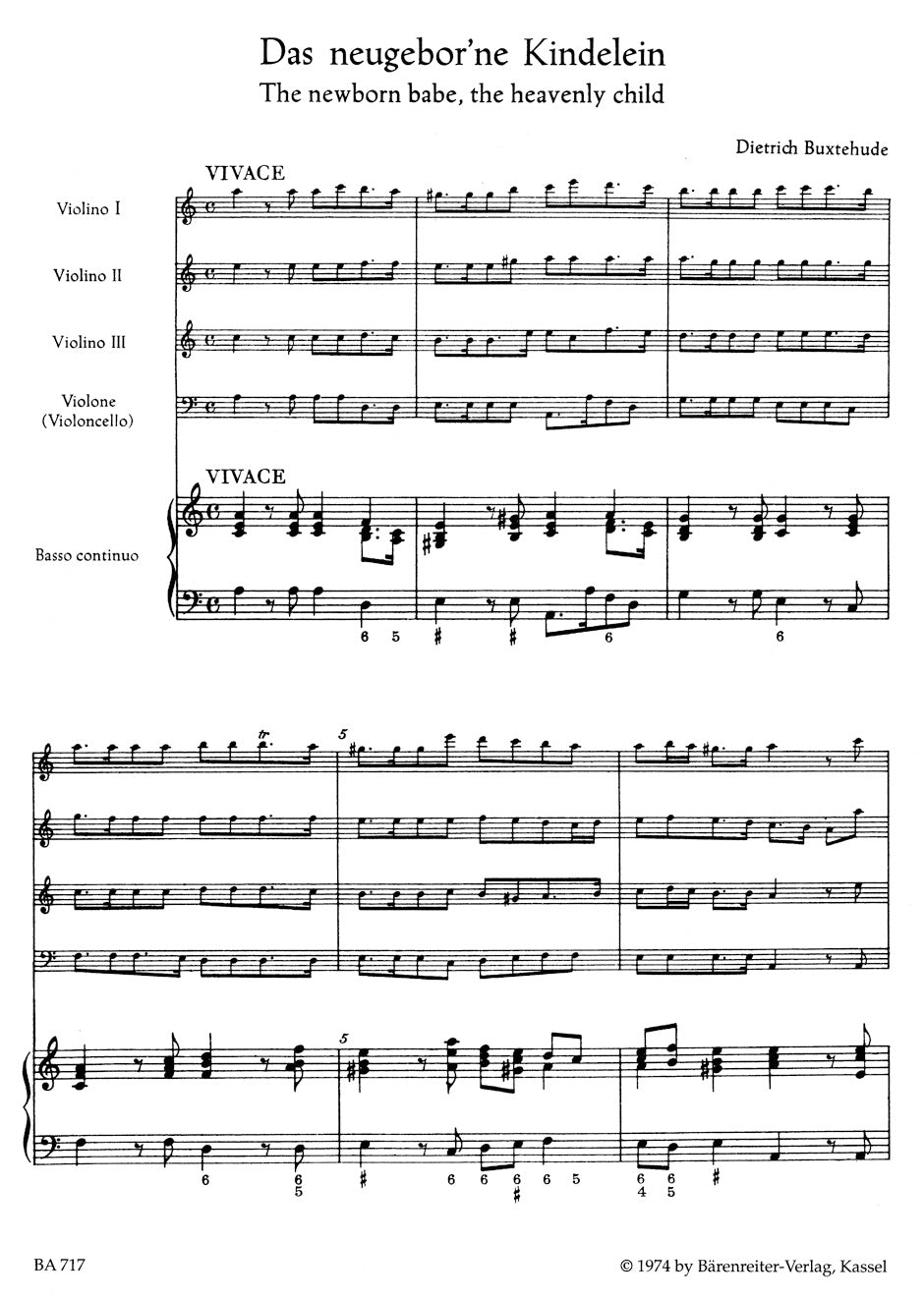 Buxtehude The newborn babe, the heavenly child BuxWV 13 -Cantata-