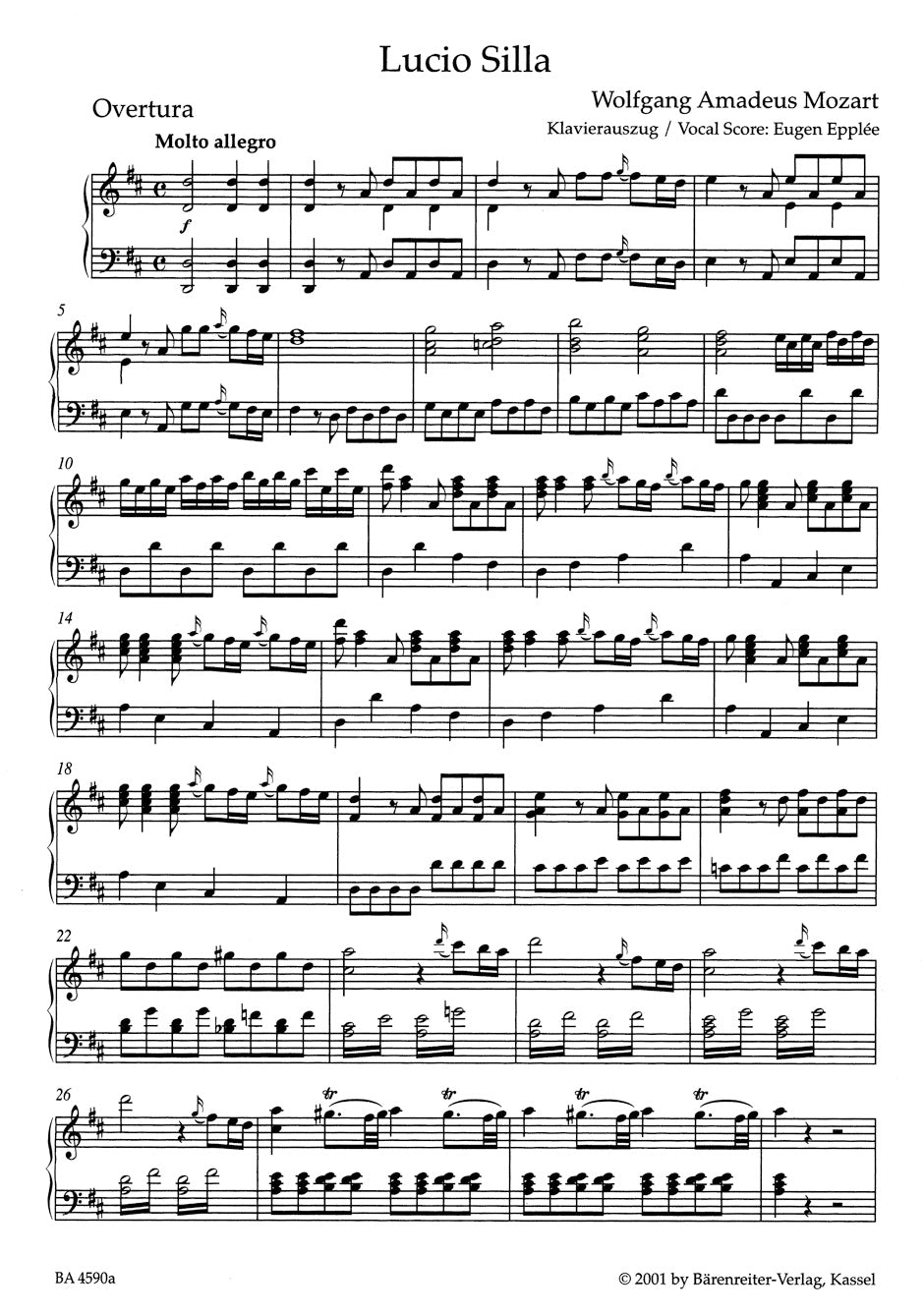 Mozart Lucio Silla K. 135 -Dramma per musica in three acts-