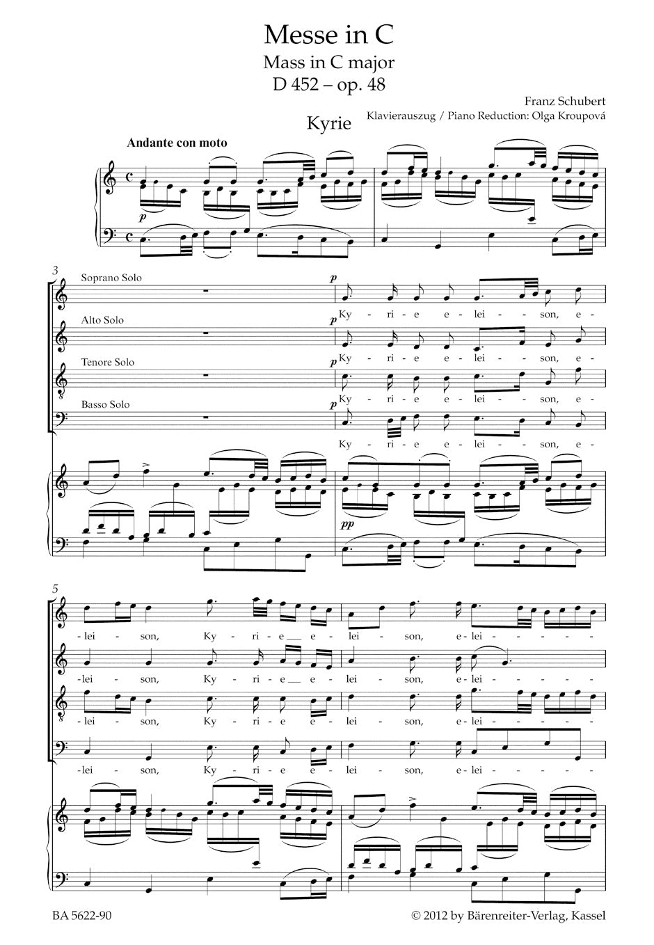 Schubert Mass C major op. 48 D 452