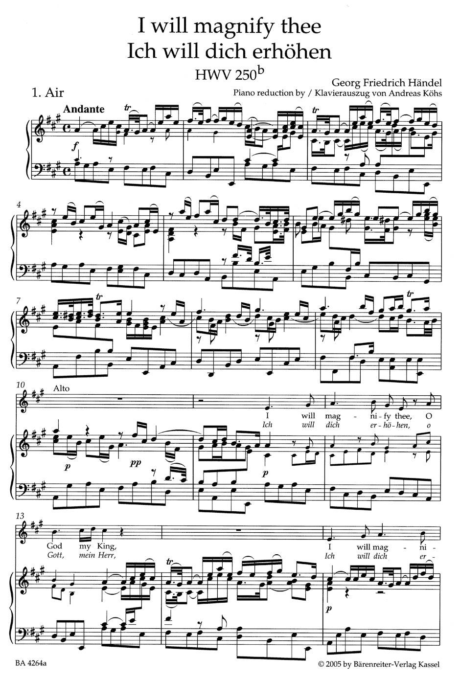 Handel I will magnify thee HWV 250b