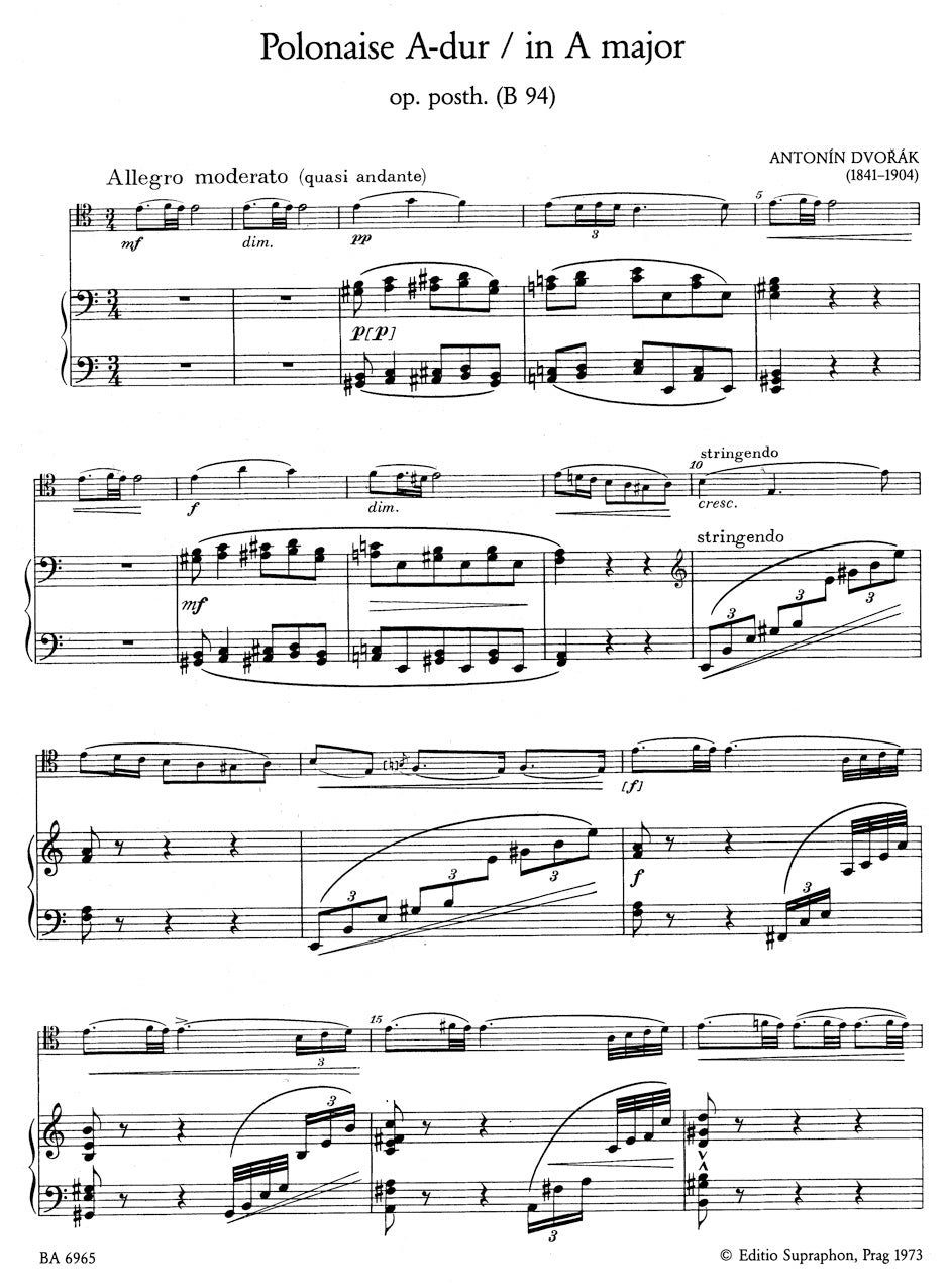 Dvorak Polonaise for Violoncello and Piano A major op. post. B 94