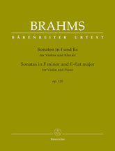 Brahms Sonatas in F minor and E-flat major for Violin and Piano (after op. 120)