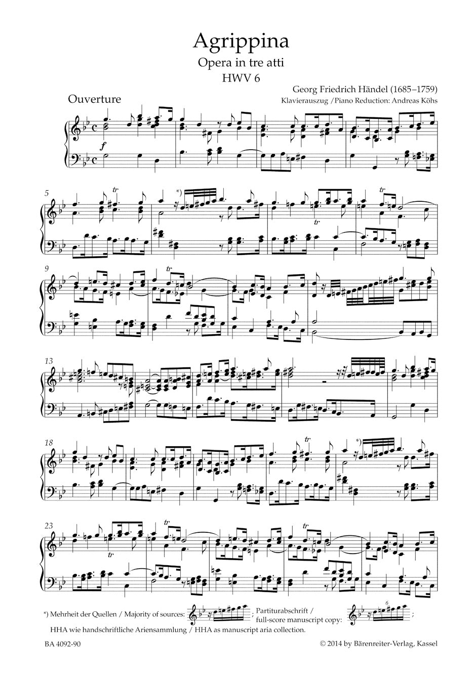 Handel Agrippina HWV 6 -Opera in three acts-